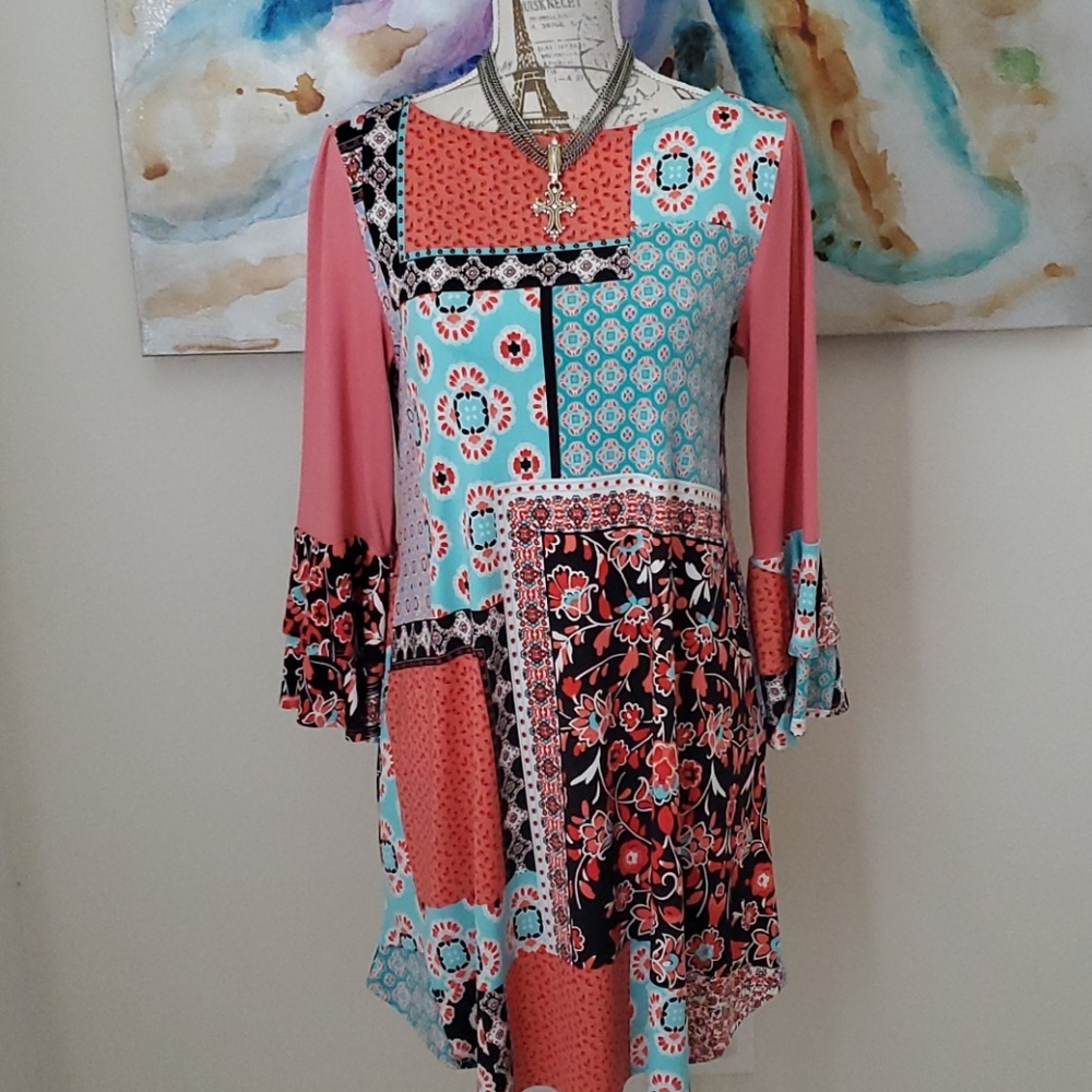 Emerald Patchwork Dress - image 2